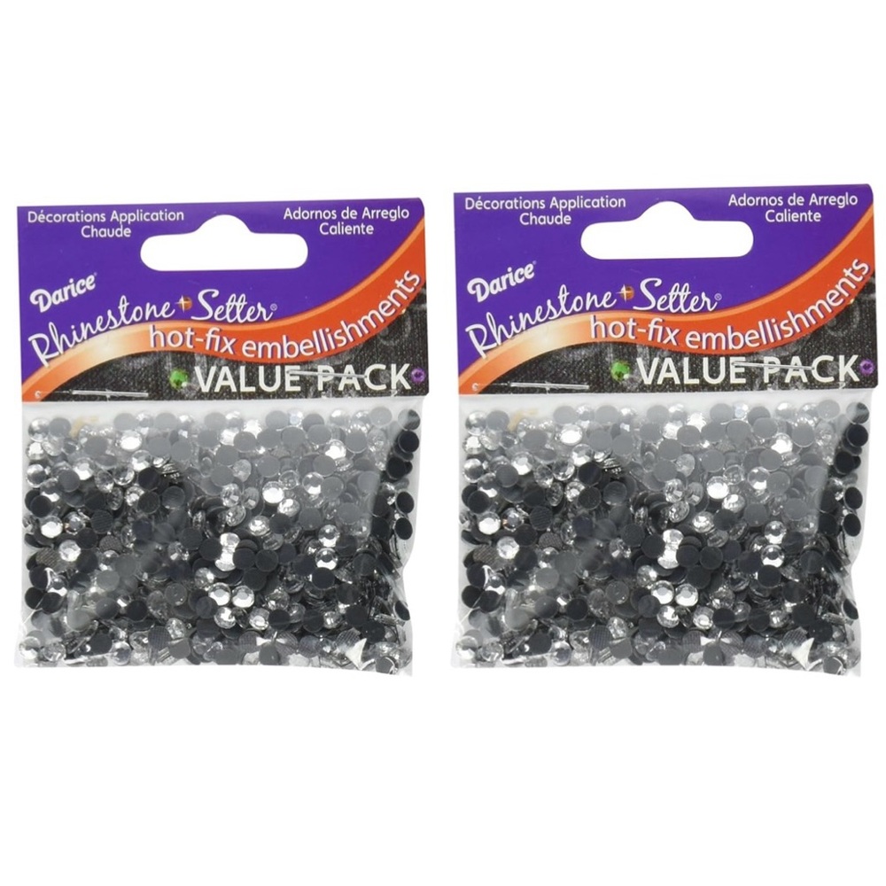 🆕 2-Pack Darice Crystal Hot Fix Glass Stones, 4mm, 750-Piece
